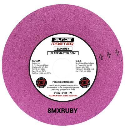 Skate sharpening wheel 8" Ruby Red