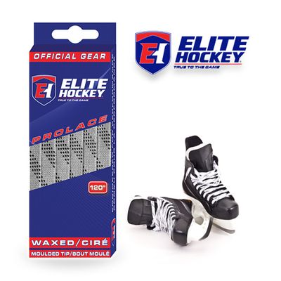 Elite Prolace Waxed Molded Tip Skate Rope Silver Grey 6pcs/ltk