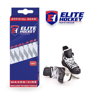 Elite Prolace Waxed Molded Tip Skating Rope White 6pcs/box